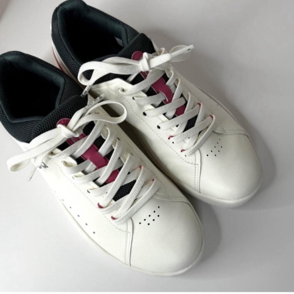 On Clouds Rodger Advantage White Pink Navy Sneakers cloudtec size 6 NIB - Picture 2 of 6